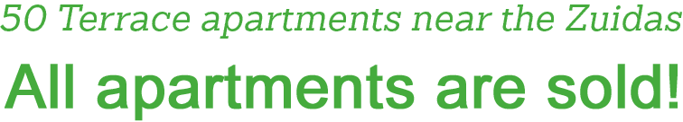 50 terrace apartments near the Zuidas business district, all apartments have been sold!