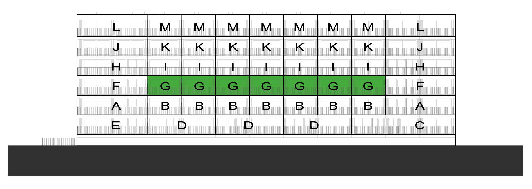 Click on type for more information OP ZUID southern façade